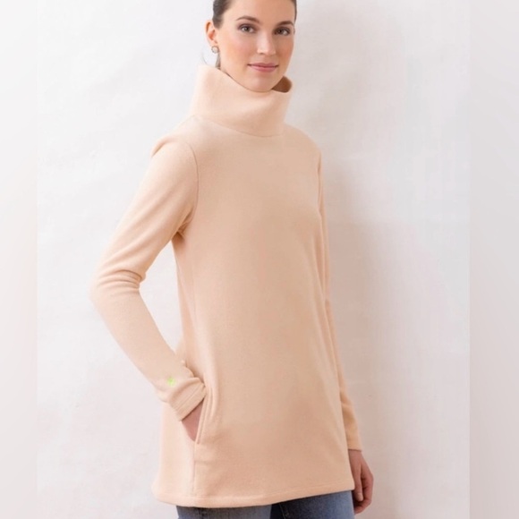 Dudley Stephens Cobble Hill Turtleneck Vello Fleece Peach Blush Size XL - Picture 1 of 7